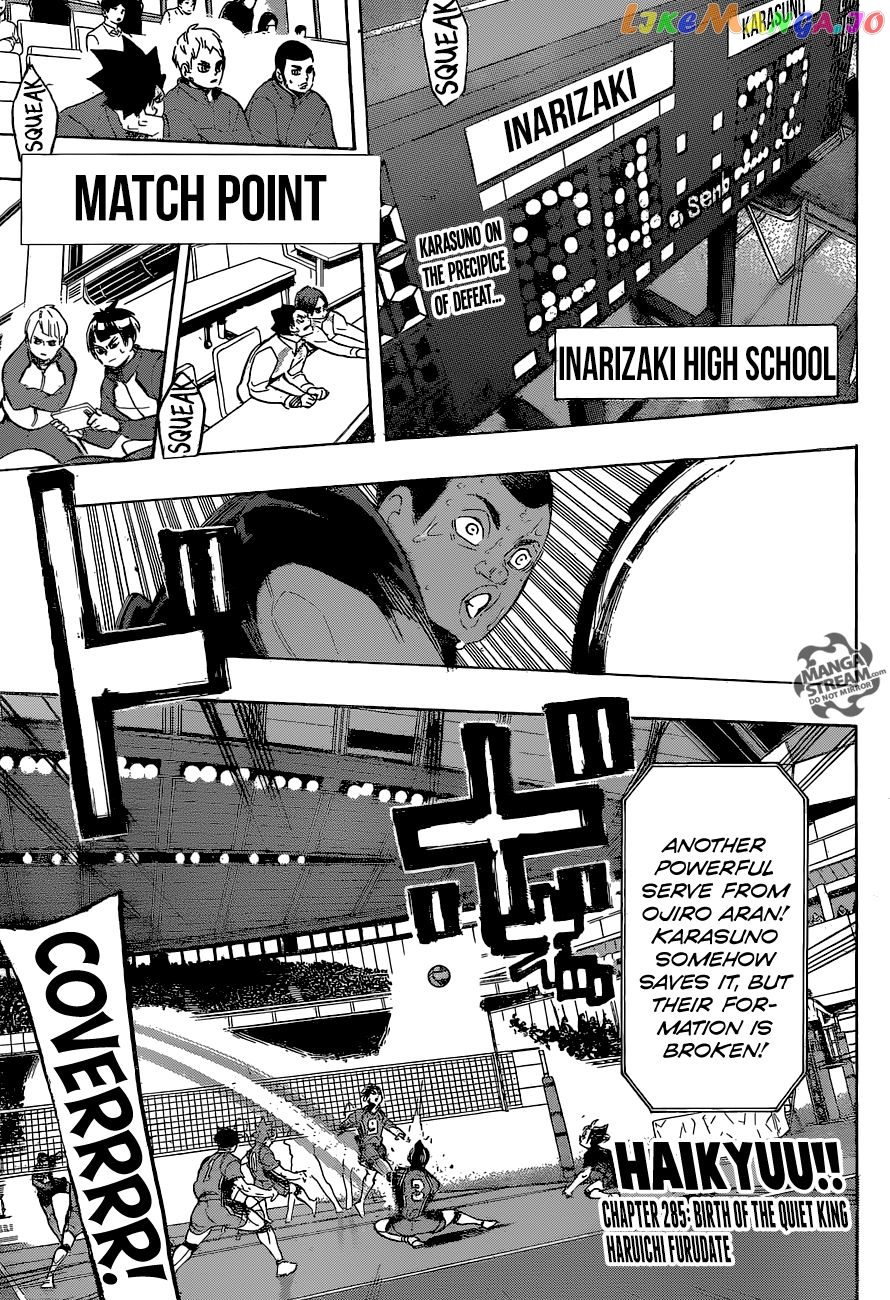 Haikyuu!!, Chapter 285 image 01